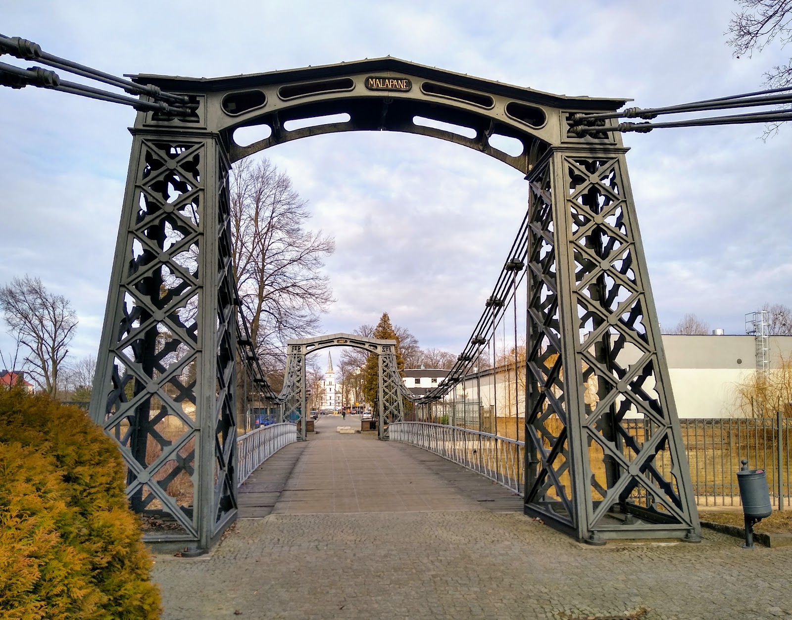 Hanging bridge in Ozimek